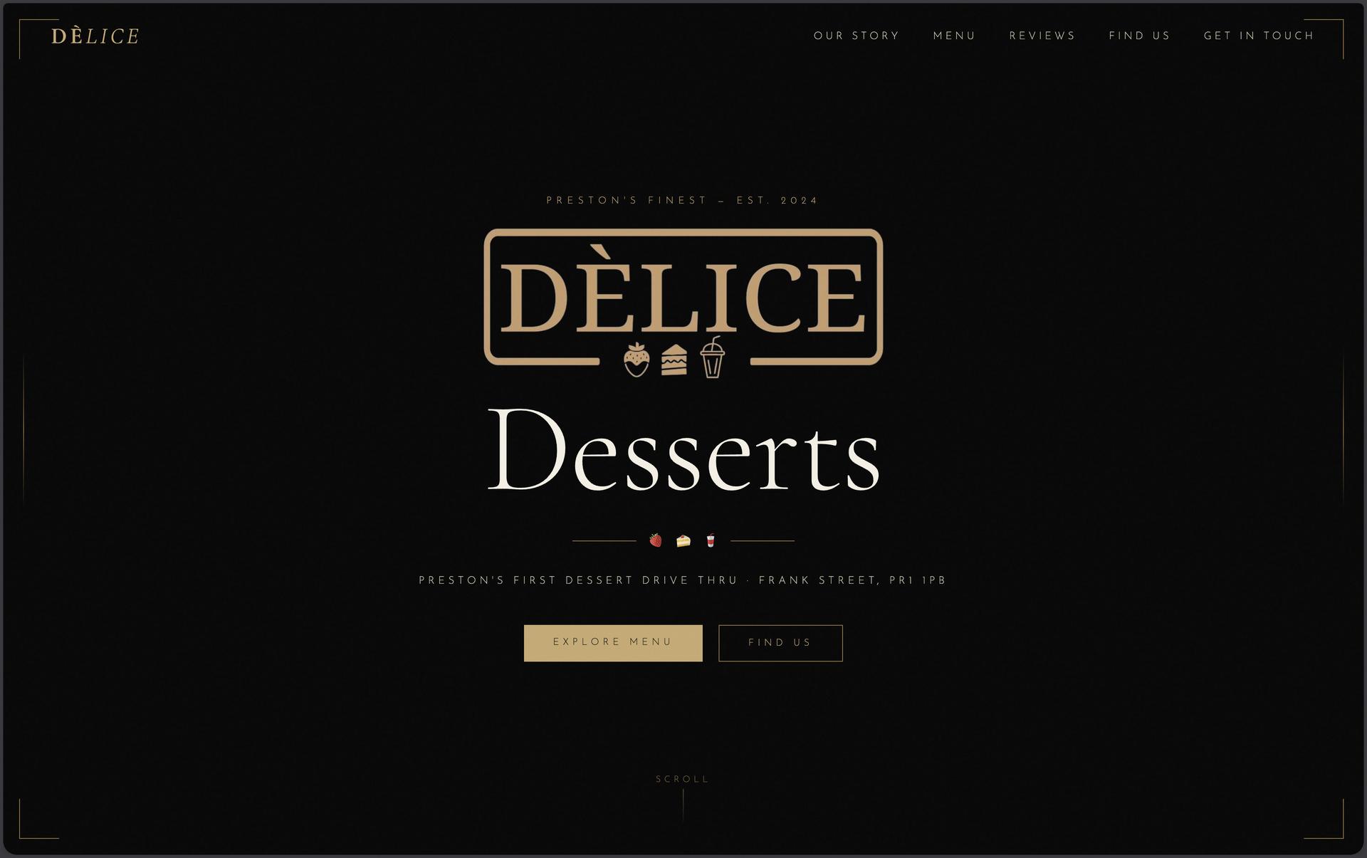 Delice Desserts website