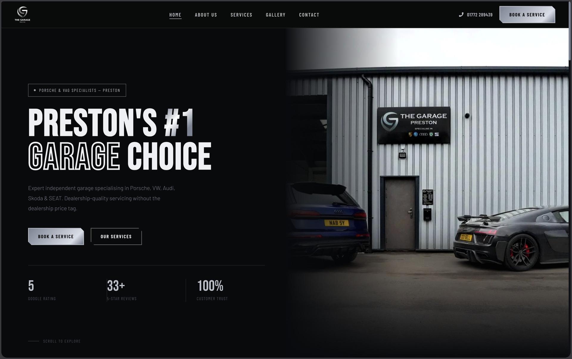 The Garage Preston website